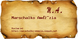 Marschalko Amázia névjegykártya
